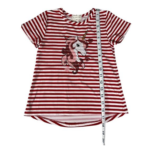 BTWEEN Youth Girls Unicorn Shirt Super Soft Size 6X Red White Great Condition - Picture 5 of 7